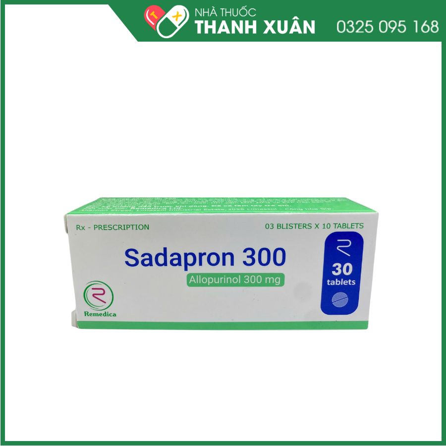 Sadapron 300 điều trị chứng tăng acid uric máu